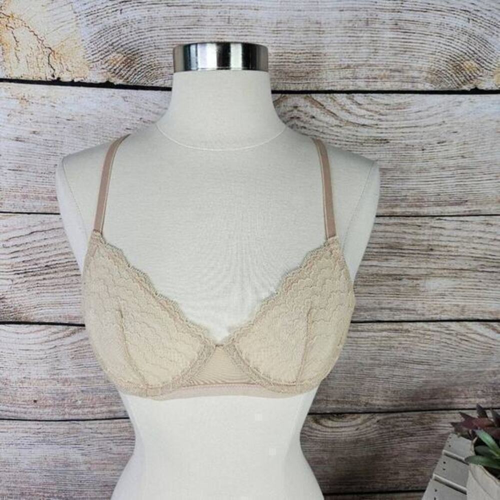 NWT BCBGeneration The Malibu Underwire Nude Sheer‎ Lace Bra 32B